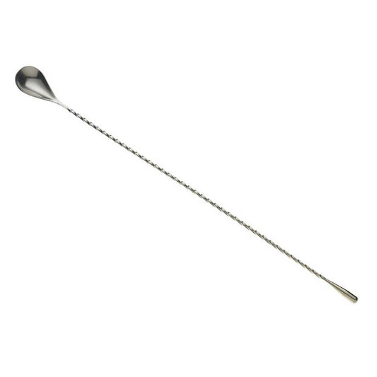 A Stainless Steel Barfly Teardrop Bar Spoon, End 15 3/4 in (40 cm) on a white background