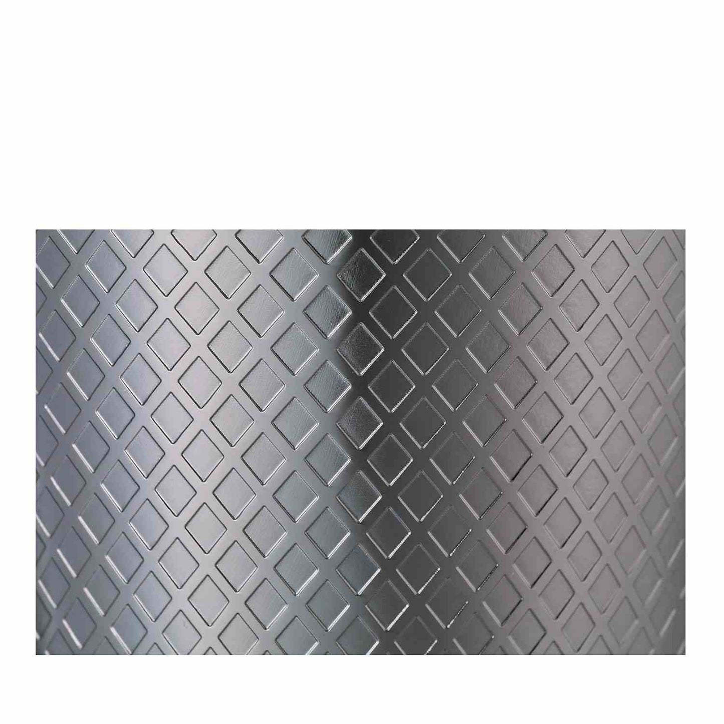 A close-up of the Barfly Gun Metal Black colored diamond lattice shaker cocktail tin set of 18 oz and 28 oz on a white background