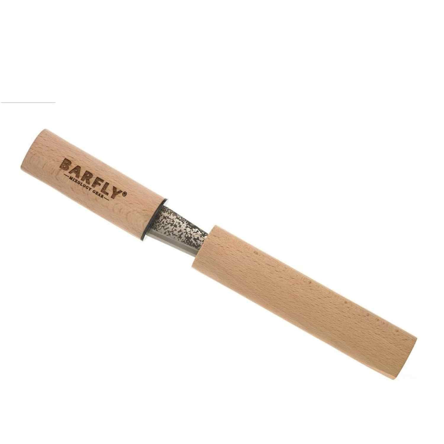 A Barfly Beech Wood Tapered Ice Pick on a white background