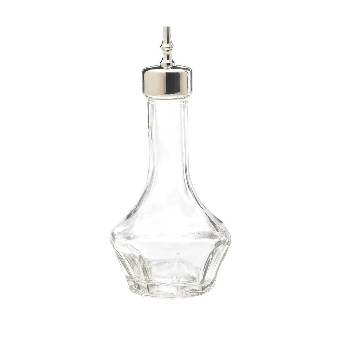 A Barfly  Bitters Bottle with Threaded Stainless Top 1.7 oz on a white background.