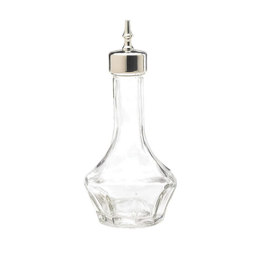 A Barfly  Bitters Bottle with Threaded Stainless Top 1.7 oz on a white background.