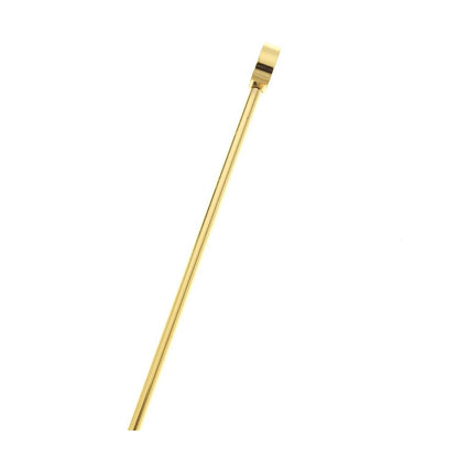 A close-up of the 4.5 inch Gold Plated Barfly Cocktail Pick, with a Circle top on a white background.