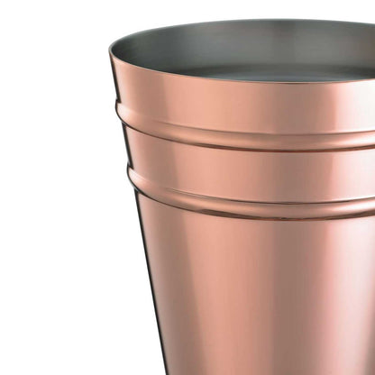 Close up of  AaCopper Plated Barfly Deluxe Julep Cup 13.5oz on a white background.