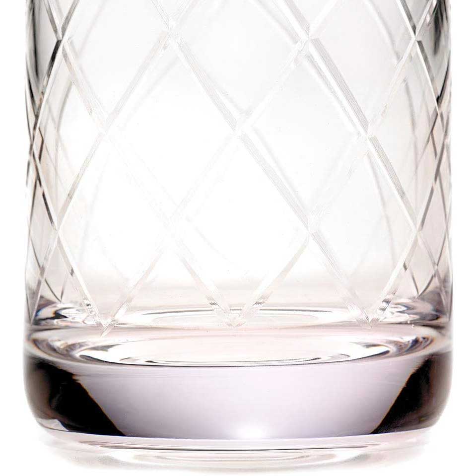 Bottom part of a Barfly Drink Mixing Glass, 24oz, 700ml with diamond pattern on a white background