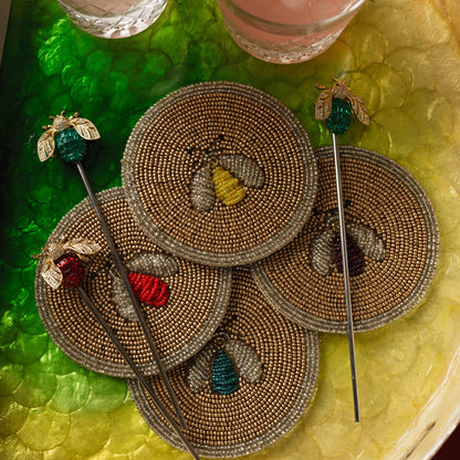 Sparkle bee swizzle sticks - Set of 6