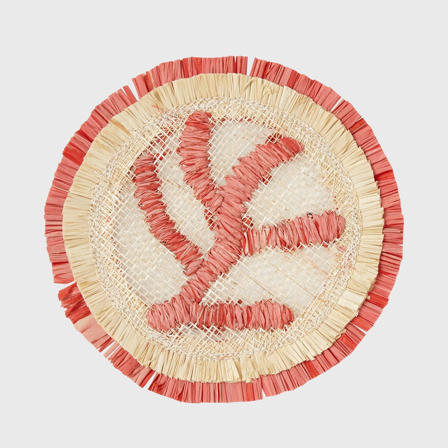 Coral straw coasters - Set of 4