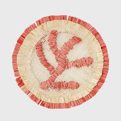 Coral straw coasters - Set of 4