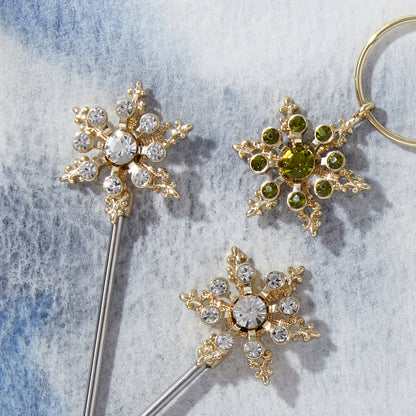 Snowflake cocktail picks, crystal - Set of 6