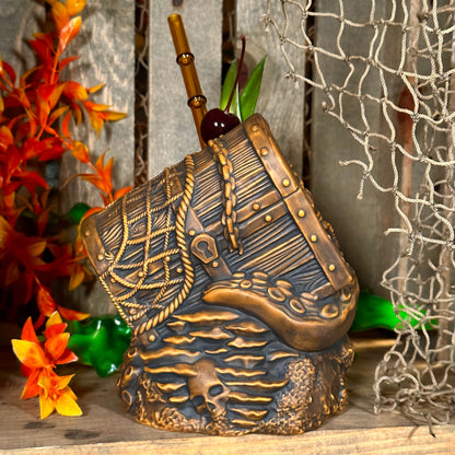 Sunken Treasure (Brown) Ceramic Tiki Mug - Ready to Ship! (FREE SHIPPING in U.S.)