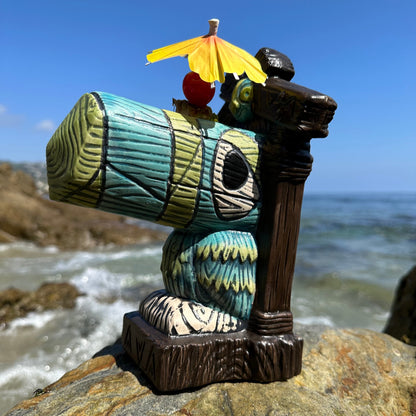 Tiki tOny's Hanging Toucan Tiki Mug (Blue-Green), sculpted by Thor - Ready to Ship! (FREE SHIPPING in U.S.)