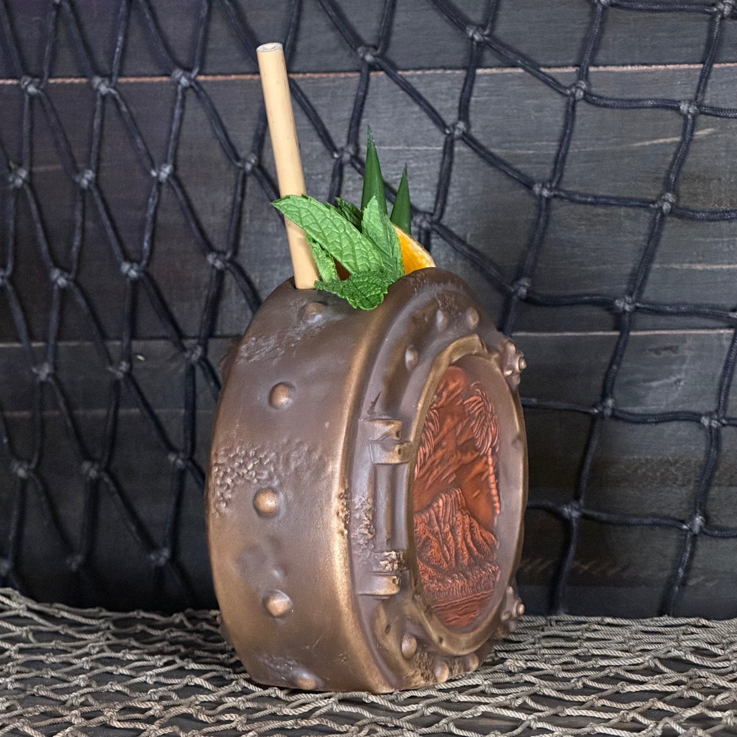 DIVE! DIVE! DIVE!  Sunset Edition - Ceramic Tiki Mug, sculpt by Thor - Ready to Ship! (FREE SHIPPING in U.S.)