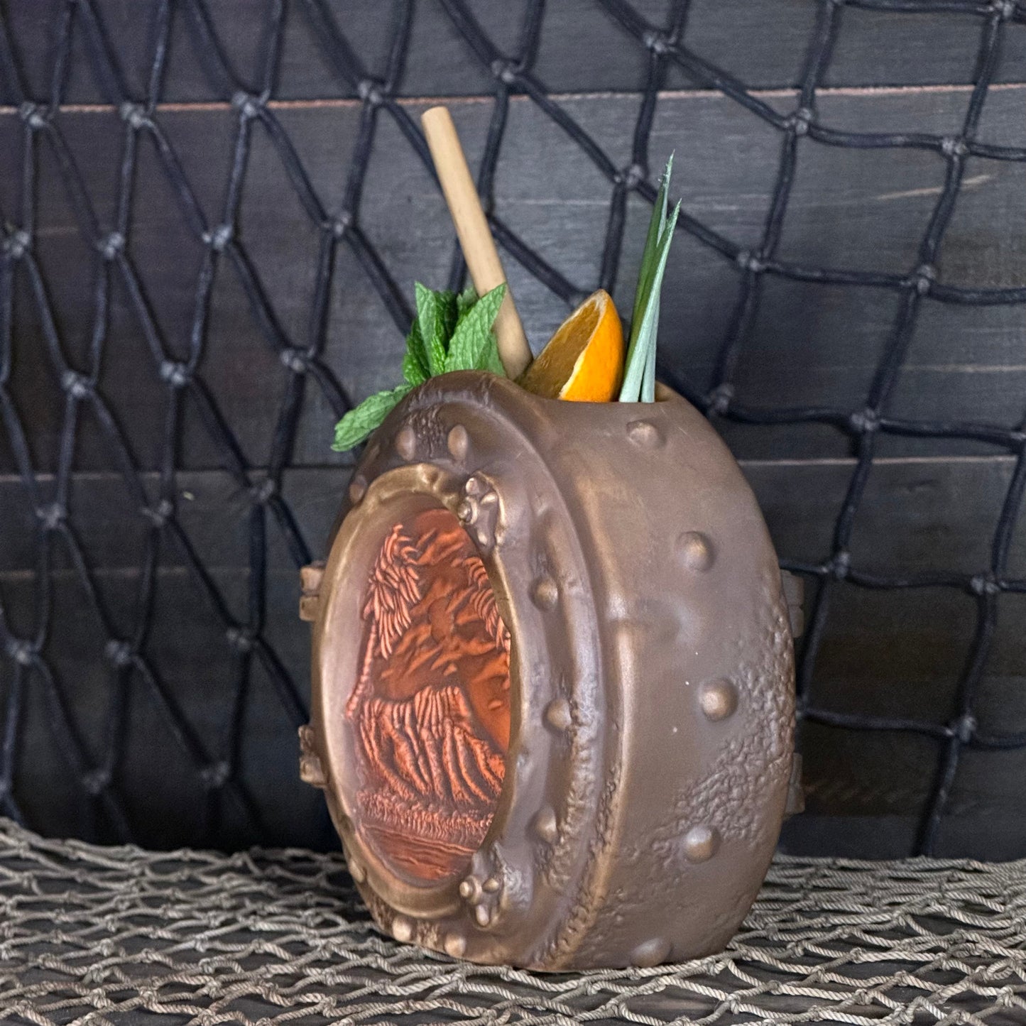 DIVE! DIVE! DIVE!  Sunset Edition - Ceramic Tiki Mug, sculpt by Thor - Ready to Ship! (FREE SHIPPING in U.S.)