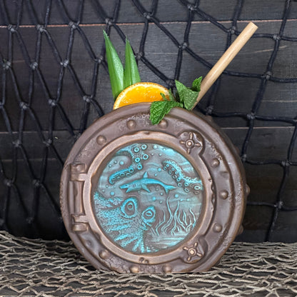 DIVE! DIVE! DIVE!  Sunset Edition - Ceramic Tiki Mug, sculpt by Thor - Ready to Ship! (FREE SHIPPING in U.S.)
