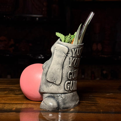 Yum Yum Gum Gum ceramic (Dark Bubble) Tiki Mug - Limited Release of 150 - Made in USA - Ready to Ship