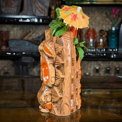 The Griper Tiki Mug (Orange) designed by Ken Ruzic, sculpted by Thor - Limited Edition of 250 - Ready to Ship! (FREE SHIPPING in U.S.)
