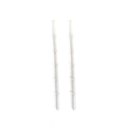 'Clear' Glass Bamboo Straw Set of Two (2) - Ready to Ship!