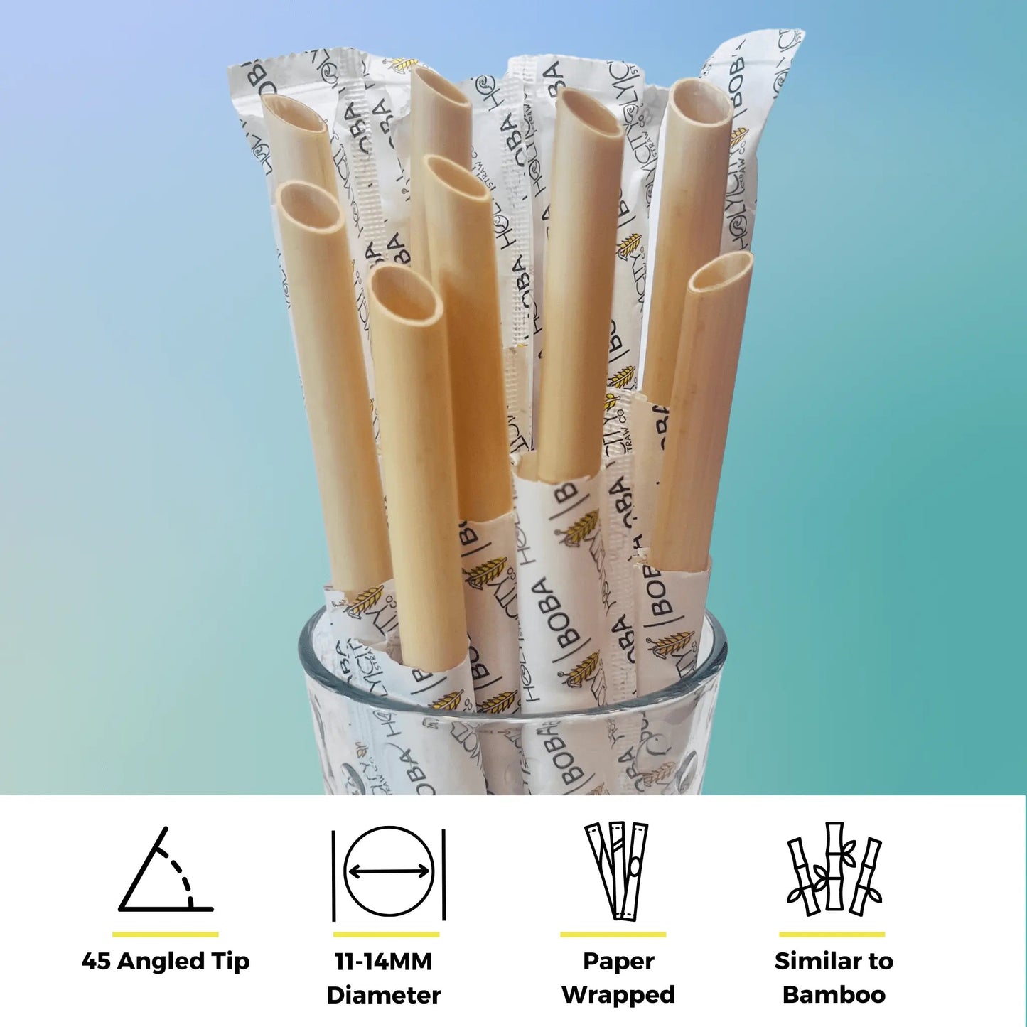 7.9" Wrapped Boba Reed Straws