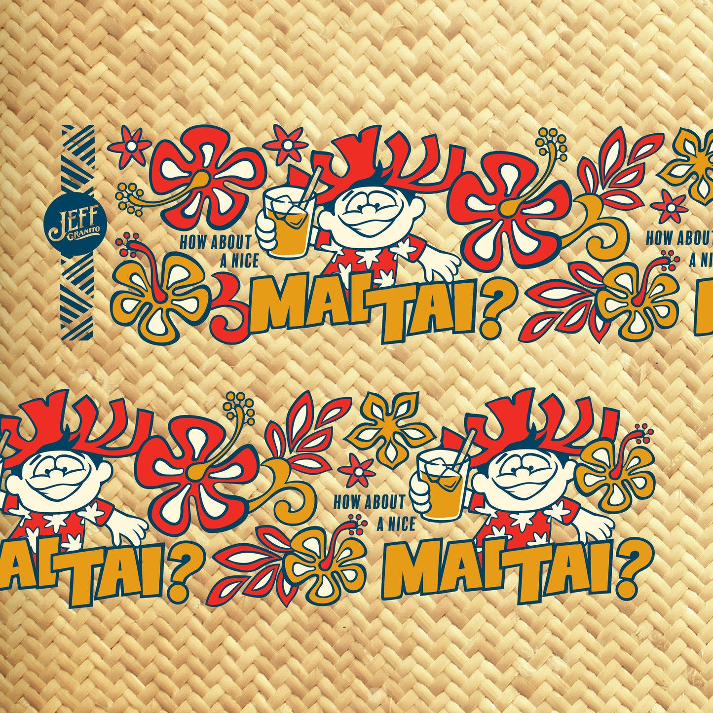 Jeff Granito's 'How About a Mai Tai?' Mai Tai Cocktail Glass (1) - Ready to Ship / Rolling Pre-Order