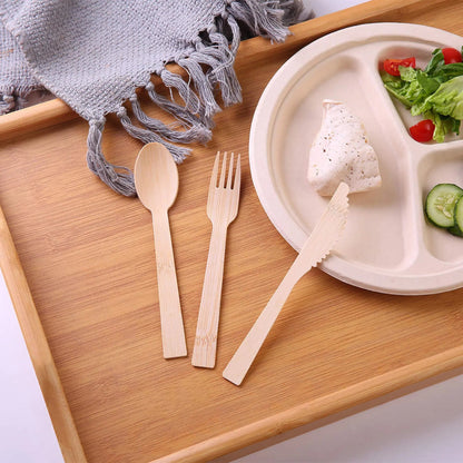 6.7" Wrapped Bamboo Cutlery Set