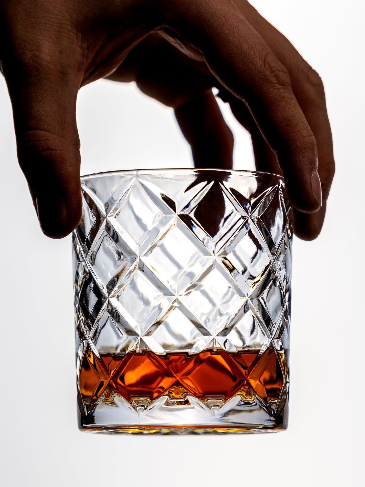 12-ounce Double Old Fashioned Cocktail Glasses, Japanese Diamond Cut Design, Weighted Lowball Rocks Tumbler Glasses