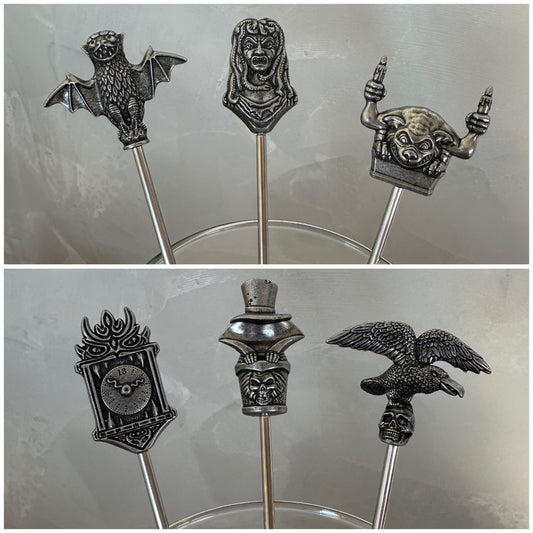 Thor's 'Haunted' Sculpted Metal Swizzle Sticks - Set of Six (6) - Ready to Ship / Rolling Pre-Order