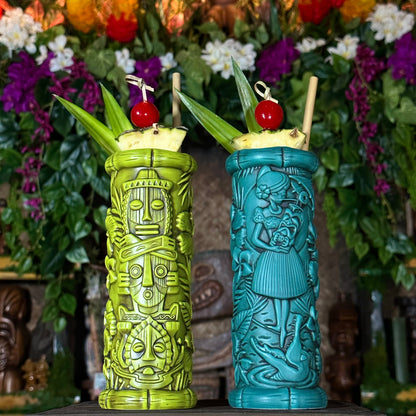 Jeff Granito’s “Tiki Portraits” (2 different mugs!) - Ceramic Tiki Mugs, sculpt by Thor - Ready to Ship (FREE SHIPPING in U.S.)