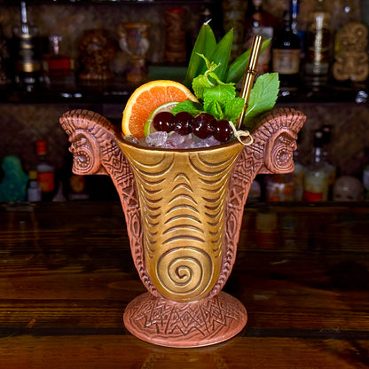 Doug Horne's Outrigger Chalice Tiki Mug, sculpted by Thor - Ready to Ship (FREE SHIPPING in U.S.)