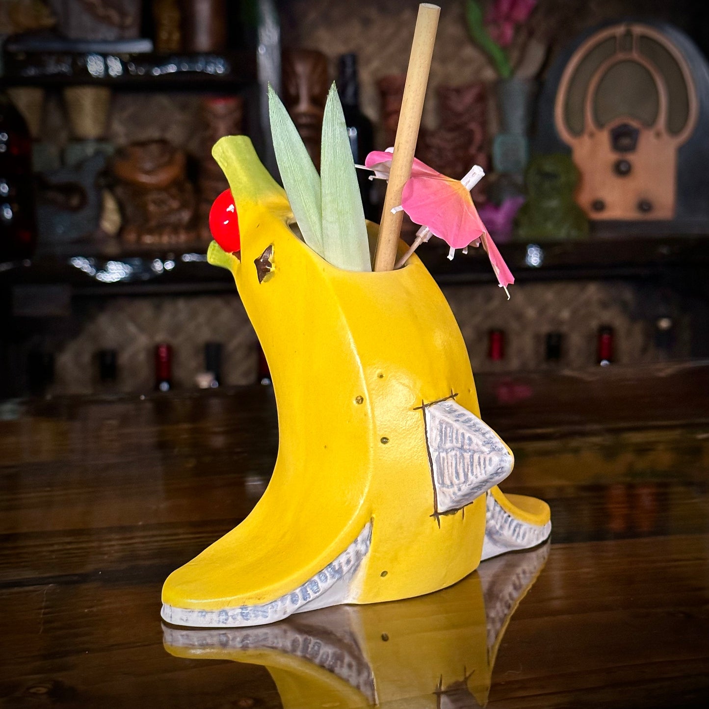 Flipper Sipper - Ceramic Tiki Mug, sculpt by Thor - Ready to Ship (FREE SHIPPING in U.S.)