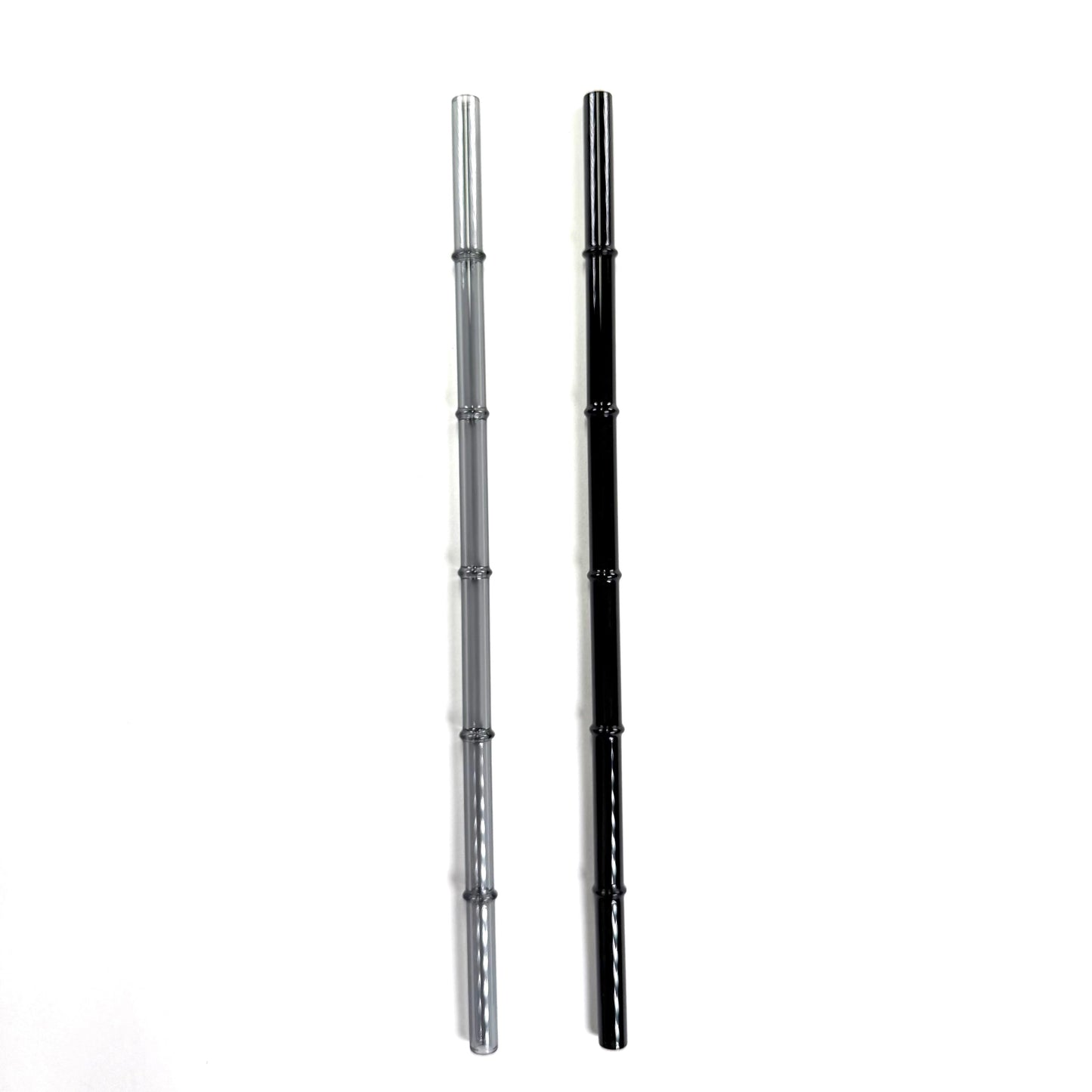 'Obsidian' Glass Bamboo Straw Set of Two (2) - Ready to Ship!