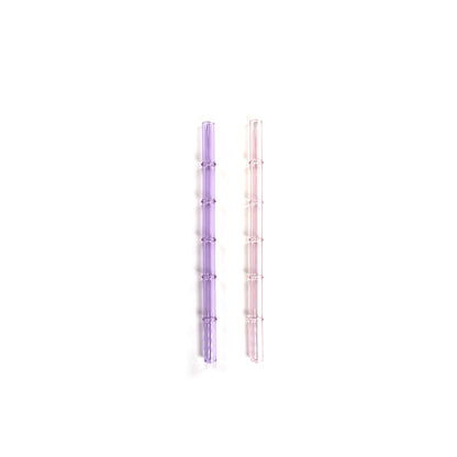 'Orchid' Glass Bamboo Straw Set of Two (2) - Ready to Ship!