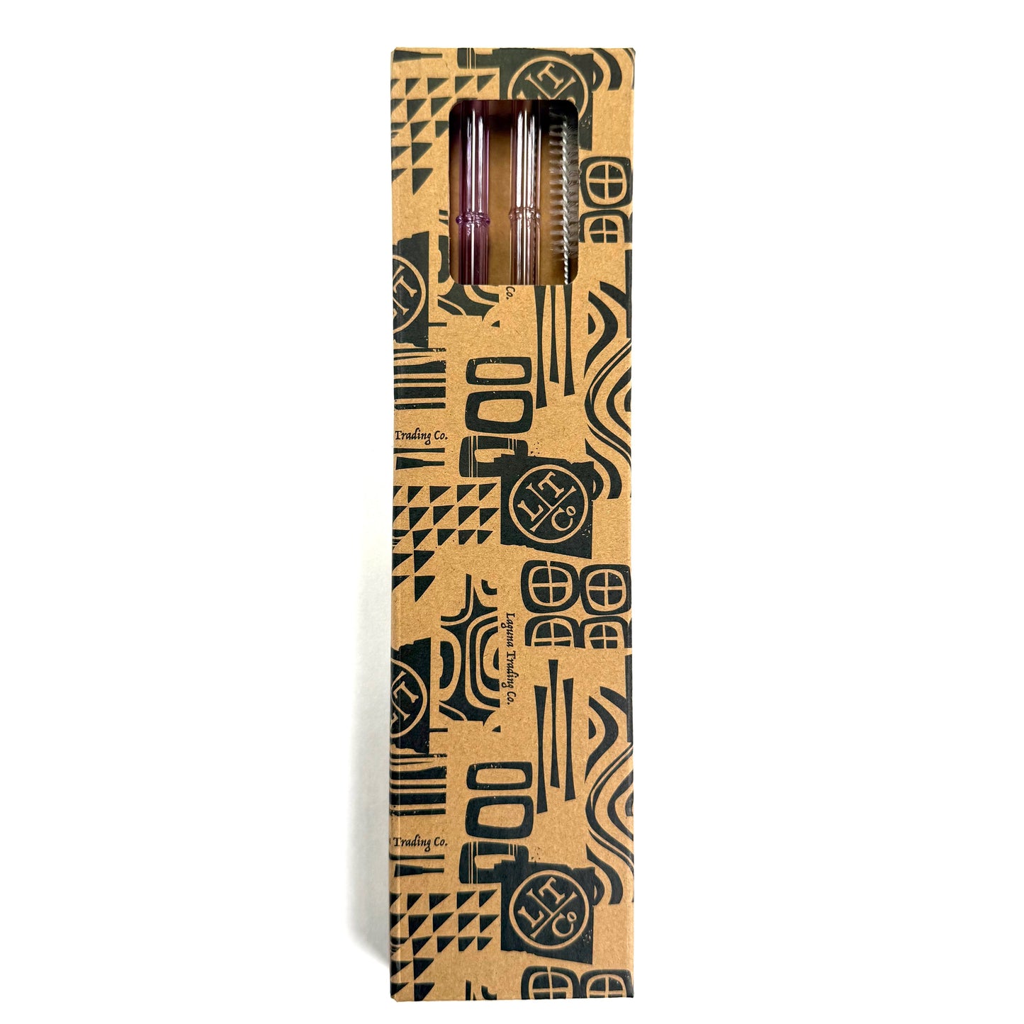 'Orchid' Glass Bamboo Straw Set of Two (2) - Ready to Ship!