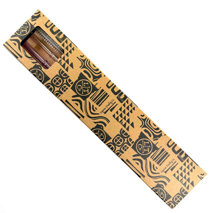 'Orchid' Glass Bamboo Straw Set of Two (2) - Ready to Ship!