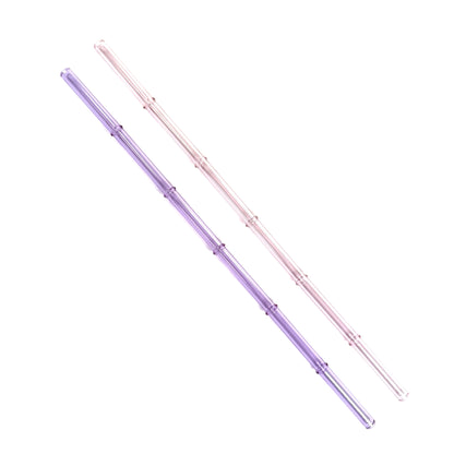 'Orchid' Glass Bamboo Straw Set of Two (2) - Ready to Ship!