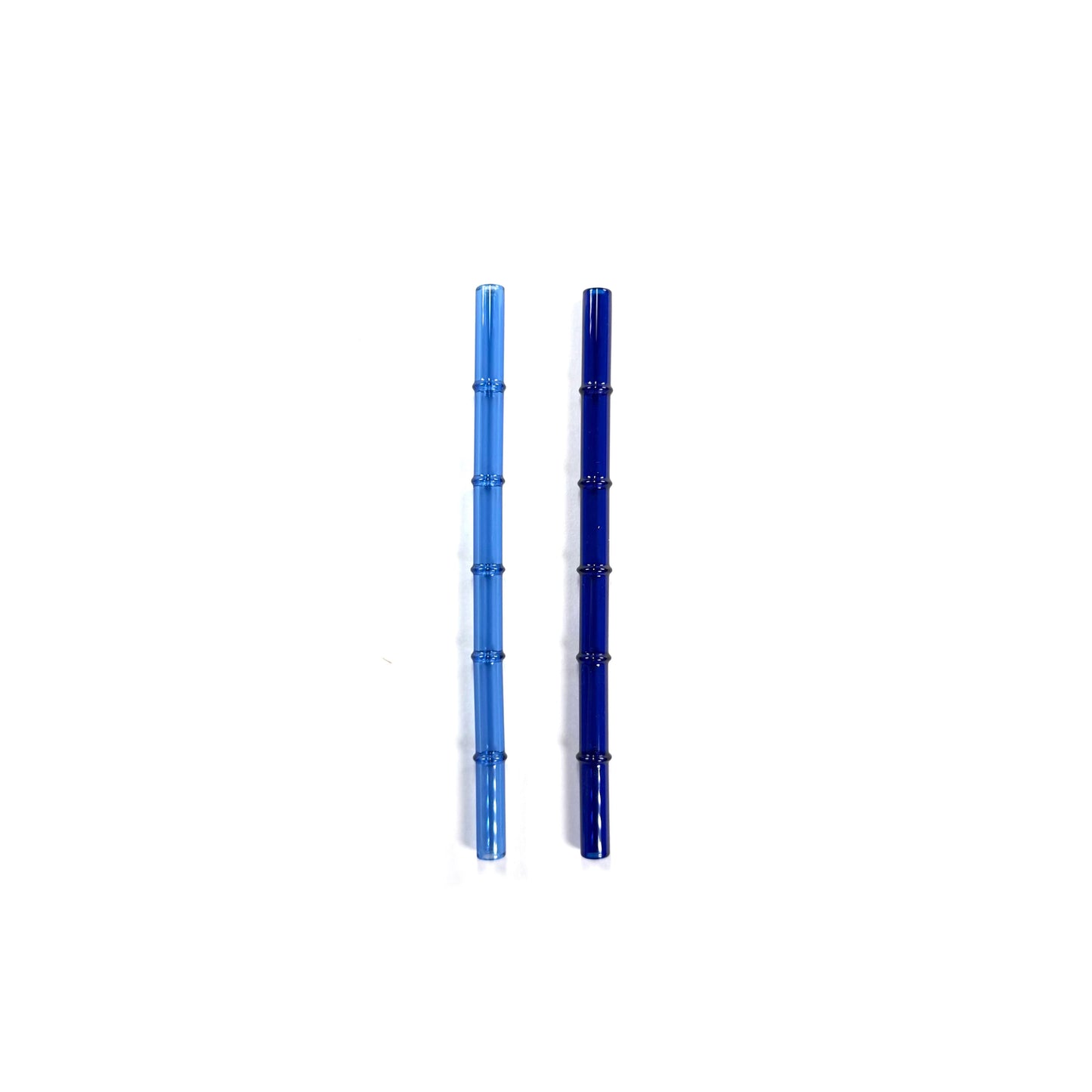 'Ocean' Glass Bamboo Straw Set of Two (2) - Ready to Ship!