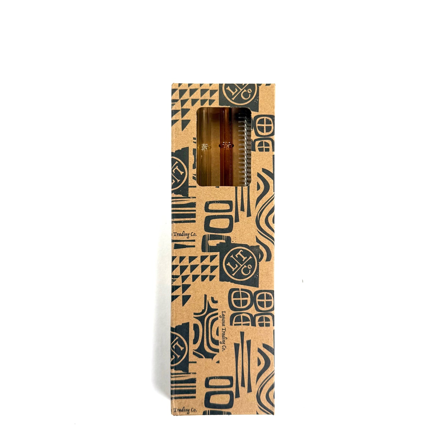 'Sunrise' Glass Bamboo Straw Set of Two (2) - Ready to Ship!