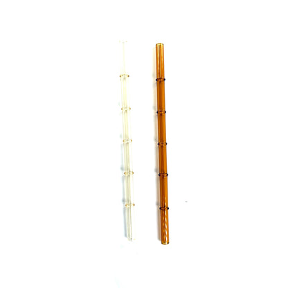 'Sunrise' Glass Bamboo Straw Set of Two (2) - Ready to Ship!