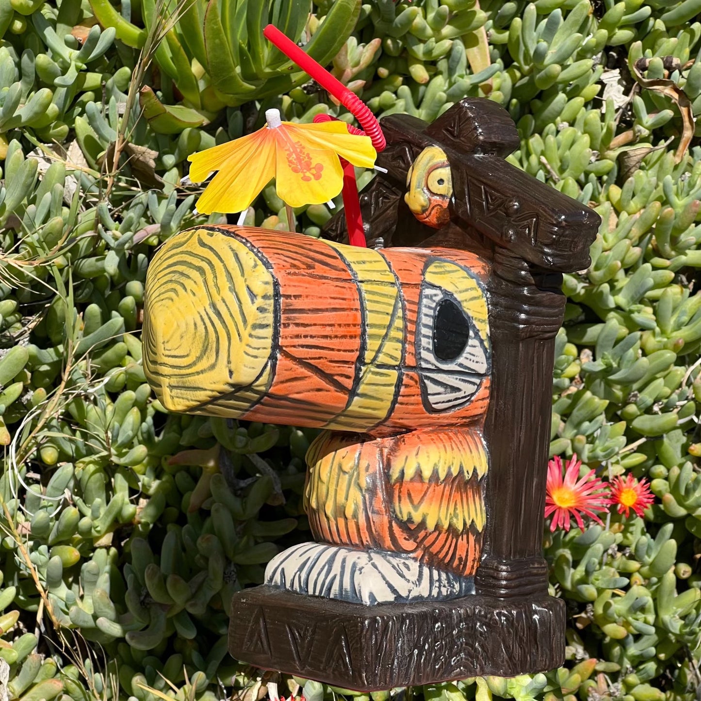 Tiki tOny's Hanging Toucan Tiki Mug (Orange-Yellow), sculpted by Thor - Ready to Ship (FREE SHIPPING in U.S.)