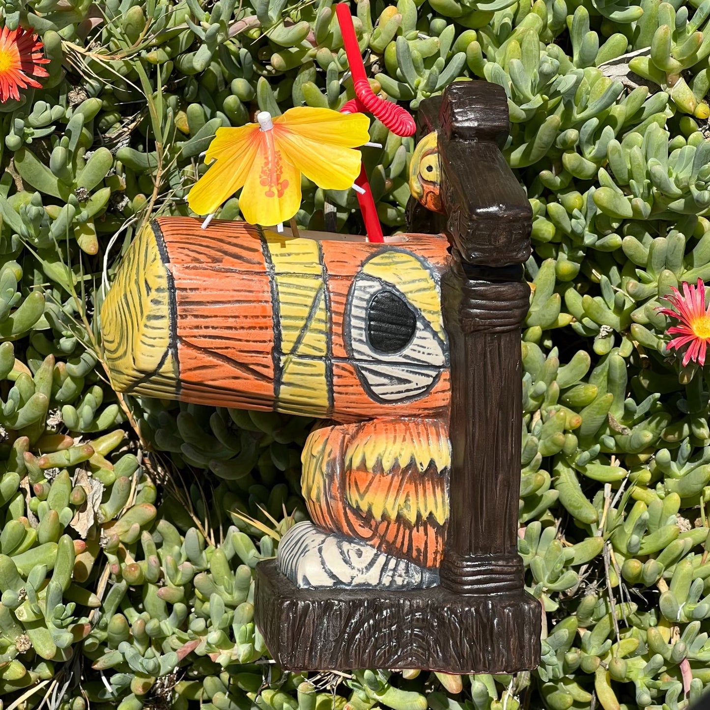 Tiki tOny's Hanging Toucan Tiki Mug (Orange-Yellow), sculpted by Thor - Ready to Ship (FREE SHIPPING in U.S.)