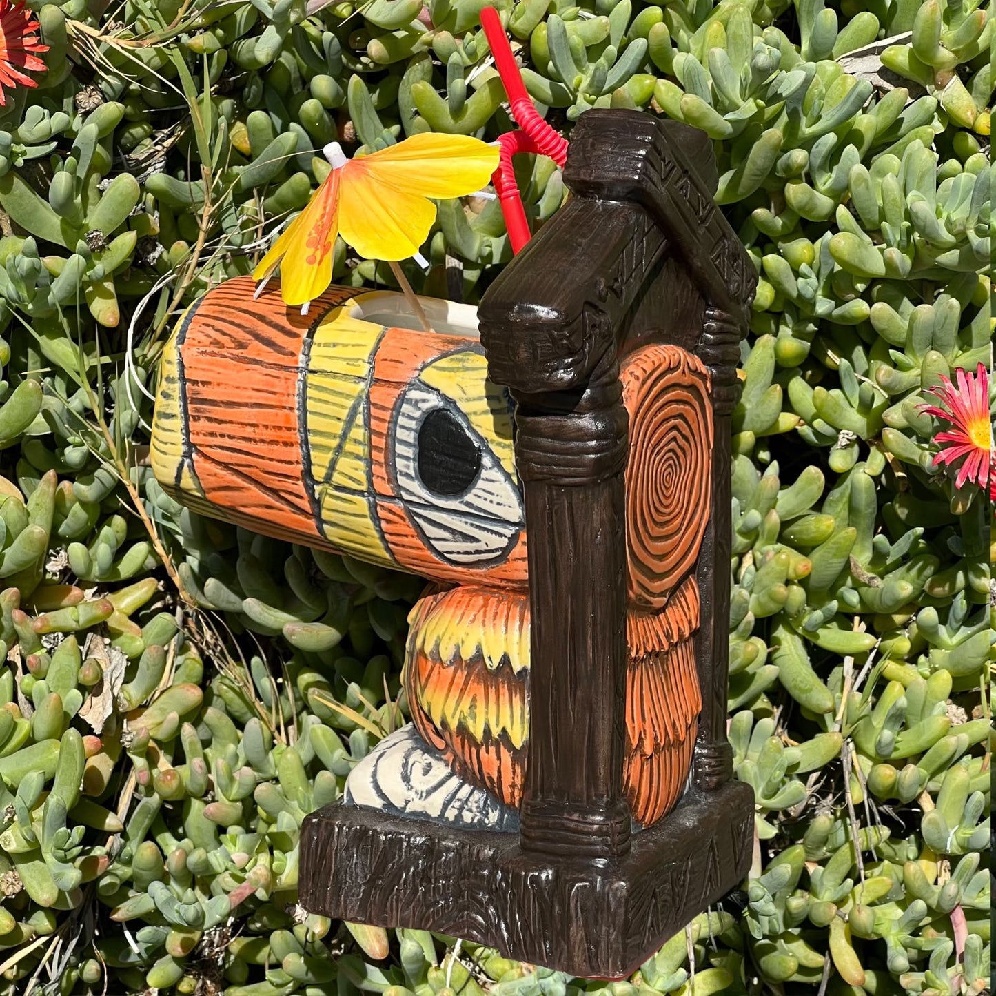 Tiki tOny's Hanging Toucan Tiki Mug (Orange-Yellow), sculpted by Thor - Ready to Ship (FREE SHIPPING in U.S.)
