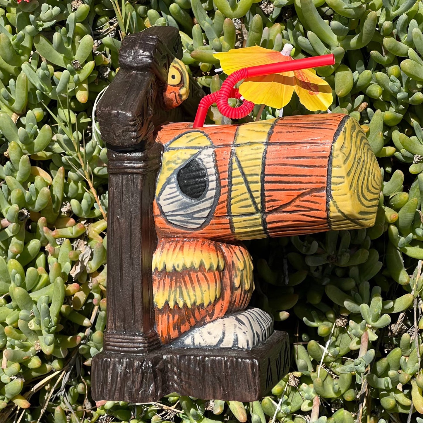 Tiki tOny's Hanging Toucan Tiki Mug (Orange-Yellow), sculpted by Thor - Ready to Ship (FREE SHIPPING in U.S.)