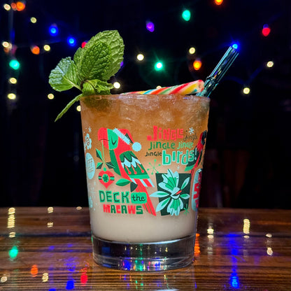 Jeff Granito's 'Jingle Birds' Mai Tai Cocktail Glass (1) - Ready to Ship!