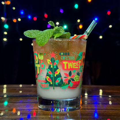 Jeff Granito's 'Jingle Birds' Mai Tai Cocktail Glass (1) - Ready to Ship!