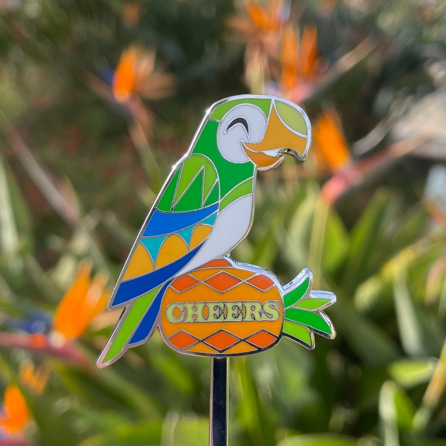 Cheers and Sante Metal Enamel Swizzle Stick - Ready to Ship!