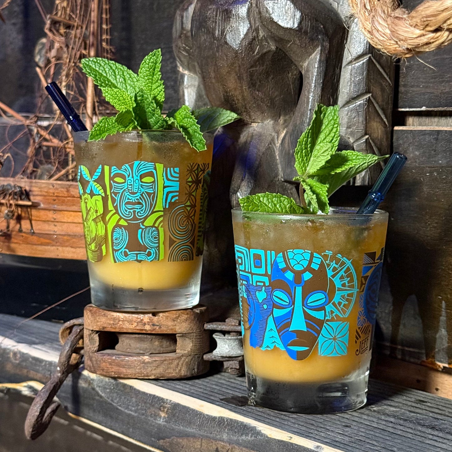 Jeff Granito's 'Pacific Traders' Mai Tai Cocktail Glass (1) - Ready to Ship / Rolling Pre-Order