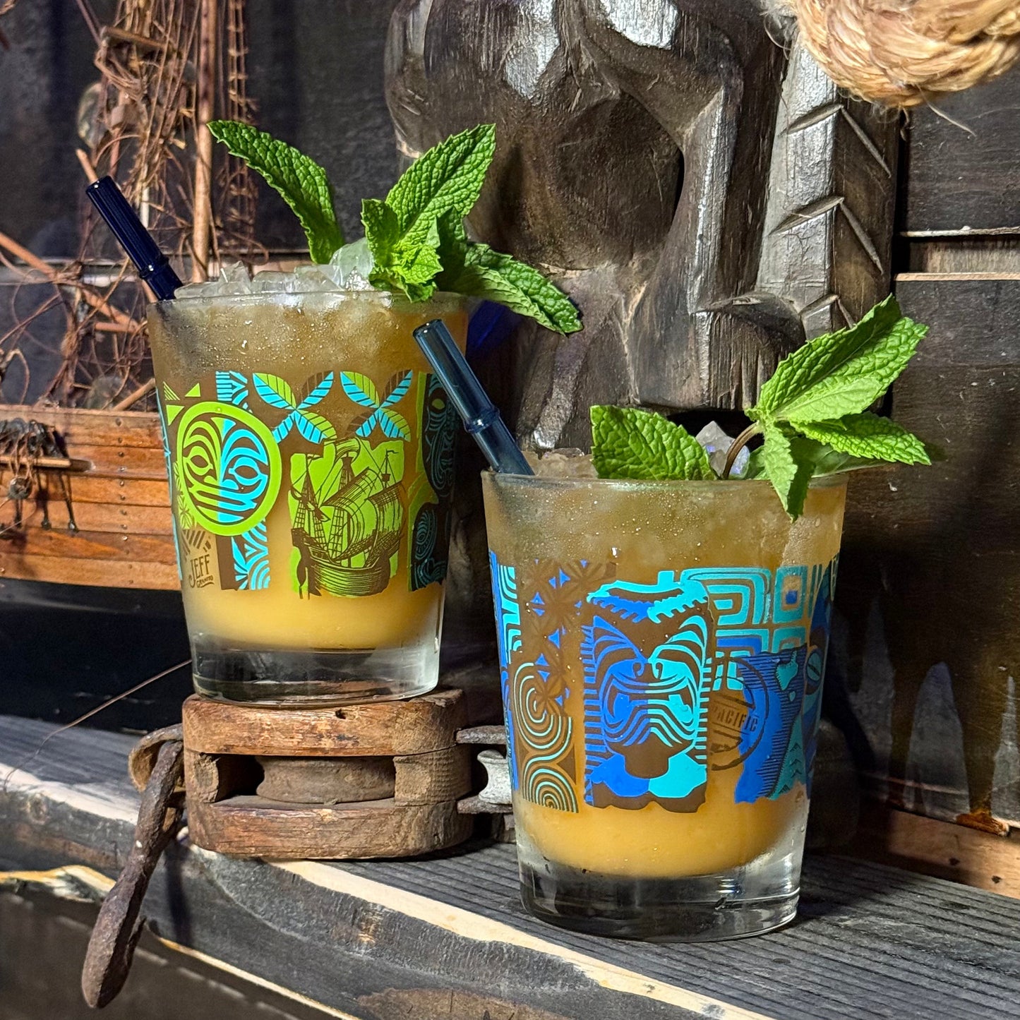 Jeff Granito's 'Pacific Traders' Mai Tai Cocktail Glass (1) - Ready to Ship / Rolling Pre-Order