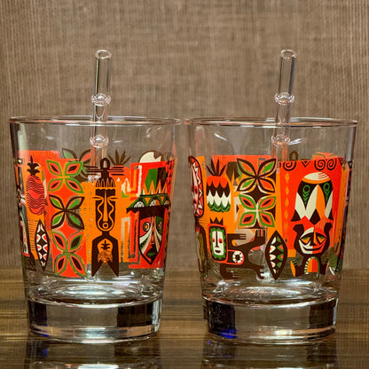 'Clear' Glass Bamboo Straw Set of Two (2) - Ready to Ship!