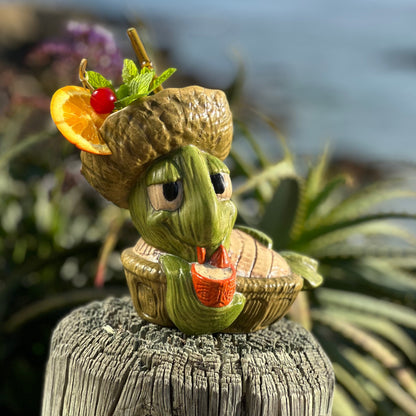 Tiki tOny's Luau Louie the Sippin' Turtle Tiki Mug, sculpt by Thor - Ready to Ship! (FREE SHIPPING in U.S.)