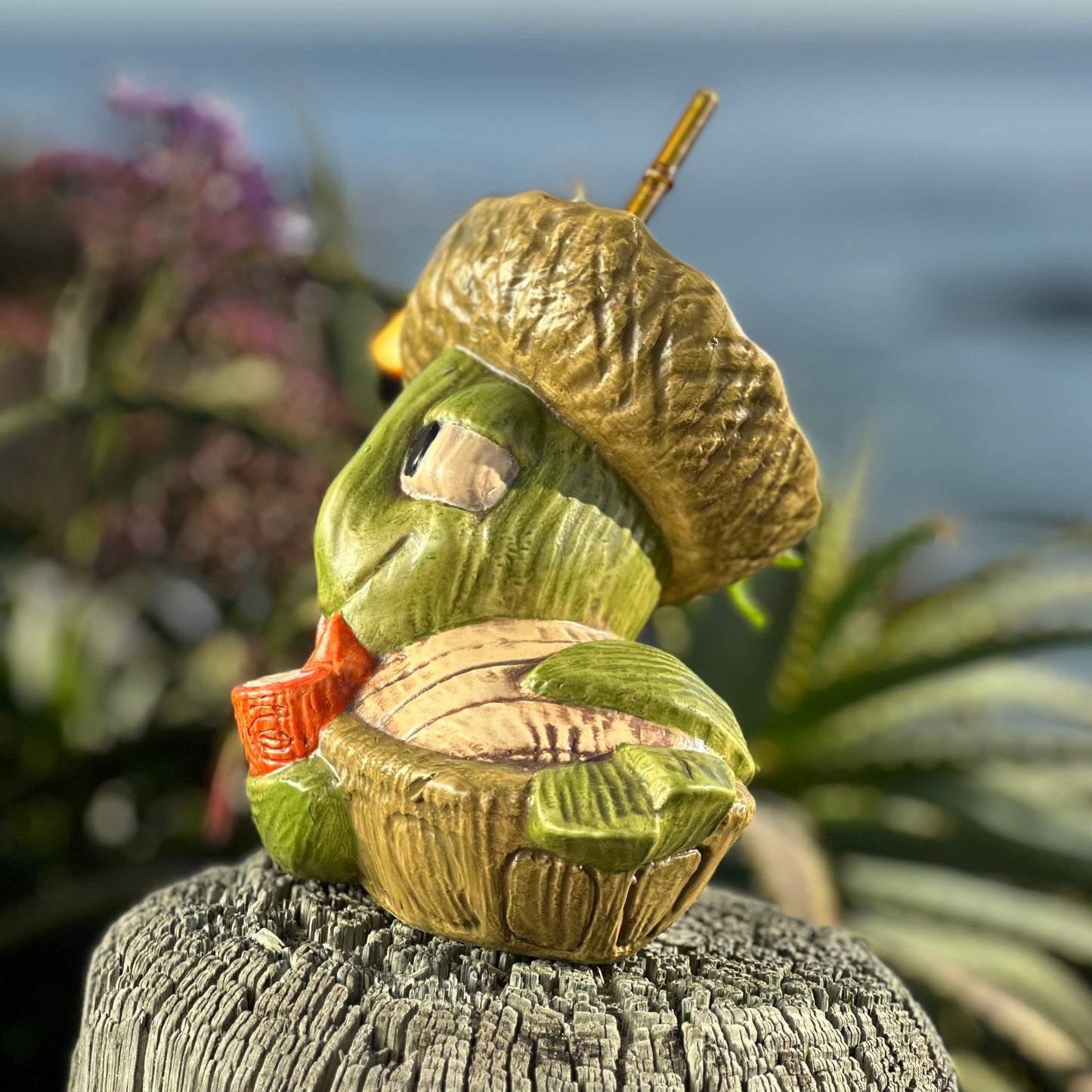 Tiki tOny's Luau Louie the Sippin' Turtle Tiki Mug, sculpt by Thor - Ready to Ship! (FREE SHIPPING in U.S.)