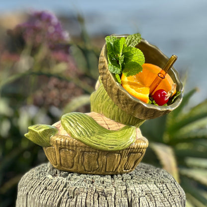 Tiki tOny's Luau Louie the Sippin' Turtle Tiki Mug, sculpt by Thor - Ready to Ship! (FREE SHIPPING in U.S.)
