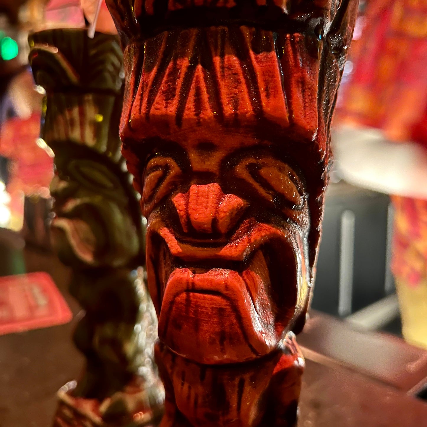 Journey to Hawaii Tiki Mug - Lava Orange Limited Edition of 300, designed by Lost Tiki, Jeff Granito, Thor, and sculpted by Thor - Ready to Ship! (FREE SHIPPING in U.S.)